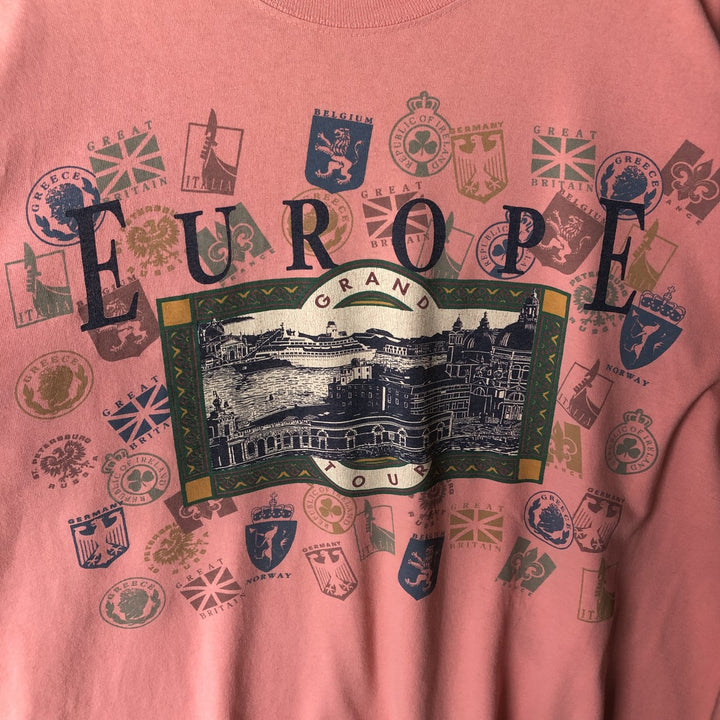 90'S SDI Print T-Shirt, Made in USA, Men's Size L (Equivalent), Vintage cotton coral Vintage Second Hand