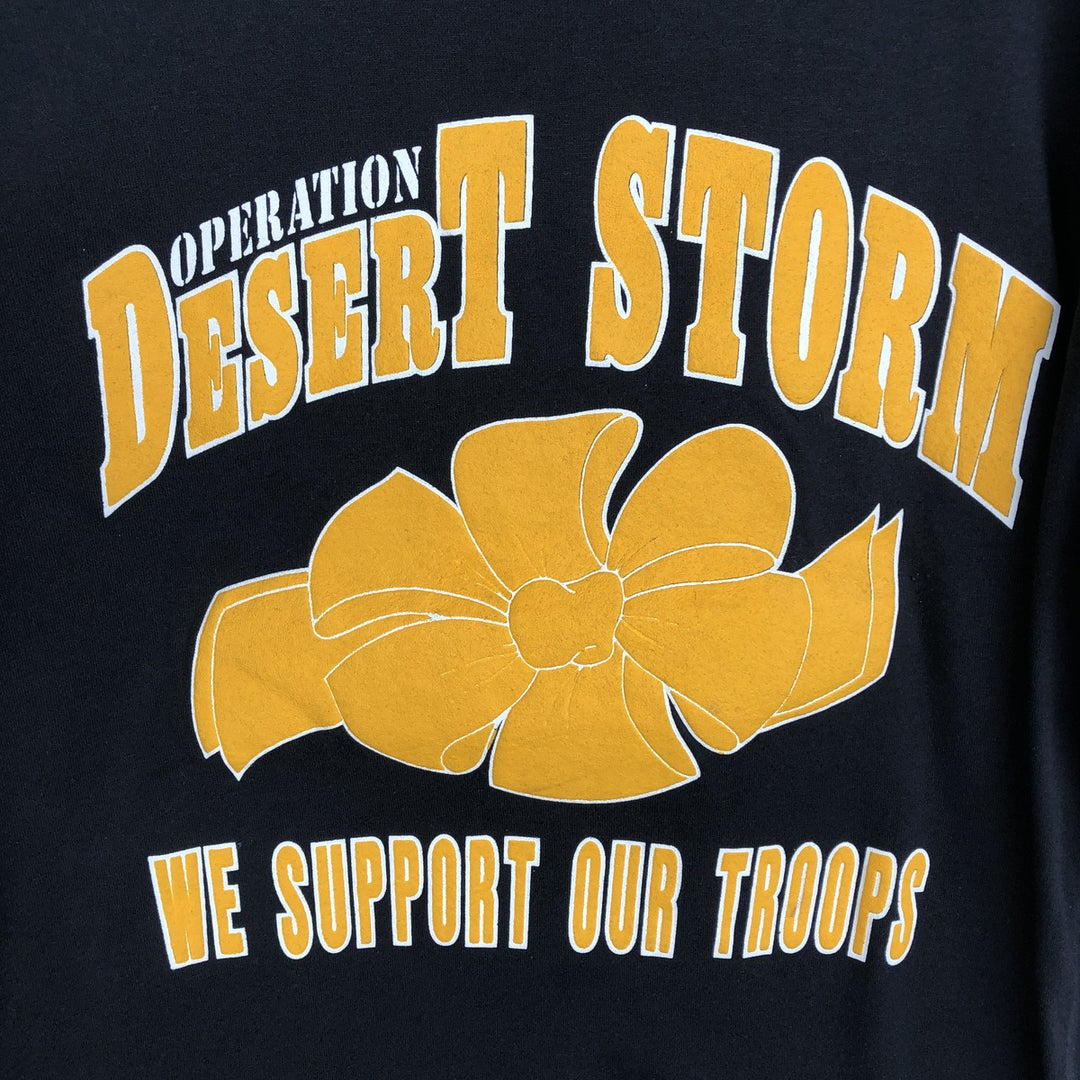90'S Sofie Operation Desert Storm Print T-Shirt, Made in USA, Men's Size L (approx.), Vintage polyester black type Vintage Second Hand