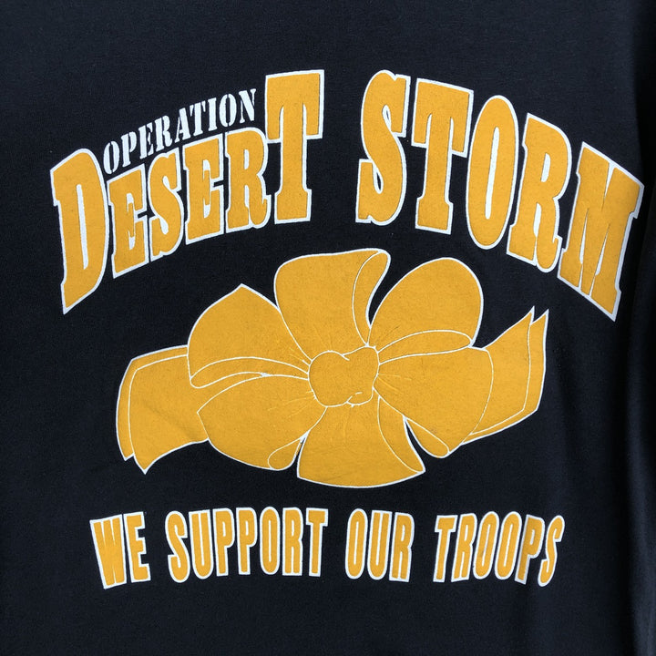 90'S Sofie Operation Desert Storm Print T-Shirt, Made in USA, Men's Size L (approx.), Vintage polyester black type Vintage Second Hand