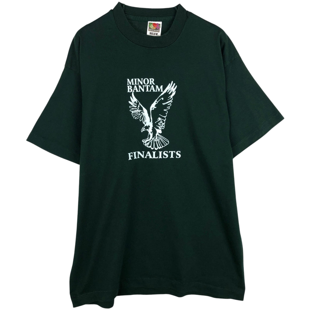2000'S Fruit of the Loom Eagle Pattern Print T-Shirt, Made in Canada, Men's Size L (approx.) cotton green type Vintage Second Hand