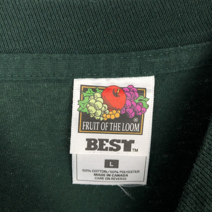 2000'S Fruit of the Loom Eagle Pattern Print T-Shirt, Made in Canada, Men's Size L (approx.) cotton green type Vintage Second Hand