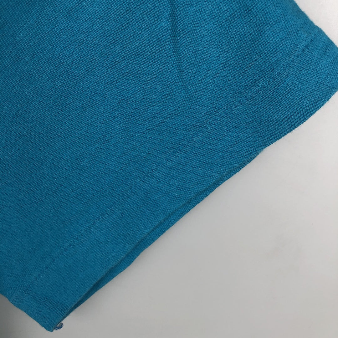 Vintage 1980'S Anvil Print T-Shirt, Made in USA, Men's Size L cotton turquoise blue Vintage Second Hand