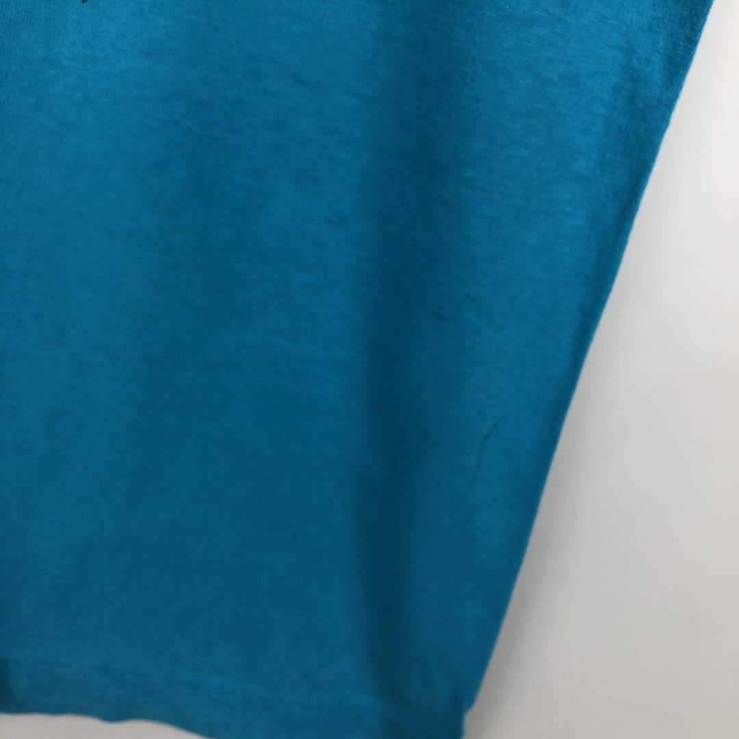 Vintage 1980'S Anvil Print T-Shirt, Made in USA, Men's Size L cotton turquoise blue Vintage Second Hand