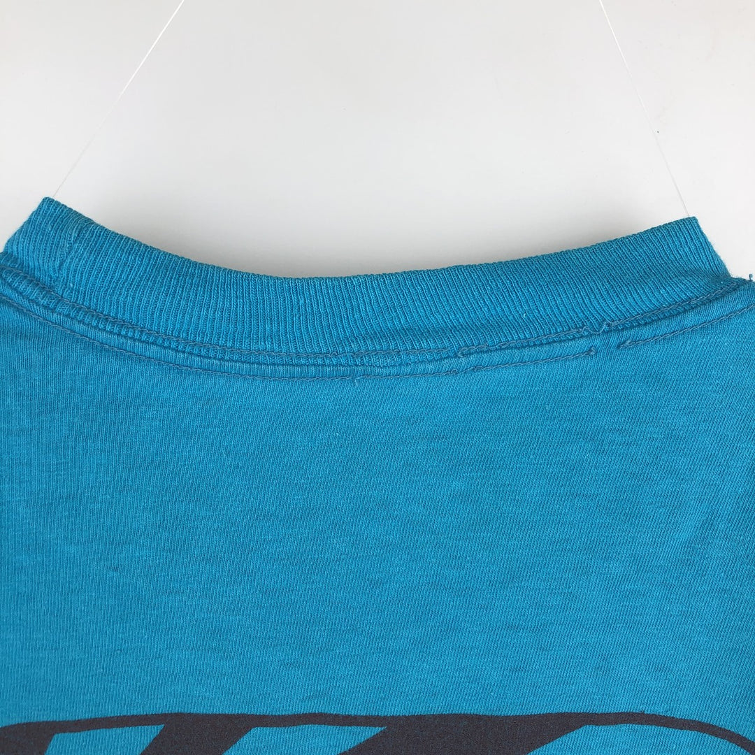 Vintage 1980'S Anvil Print T-Shirt, Made in USA, Men's Size L cotton turquoise blue Vintage Second Hand