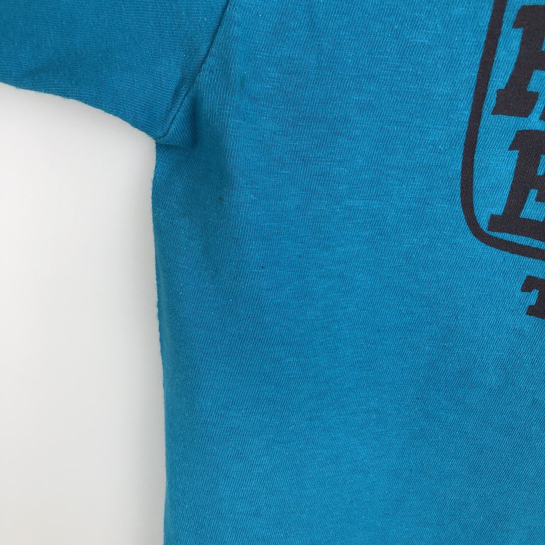 Vintage 1980'S Anvil Print T-Shirt, Made in USA, Men's Size L cotton turquoise blue Vintage Second Hand