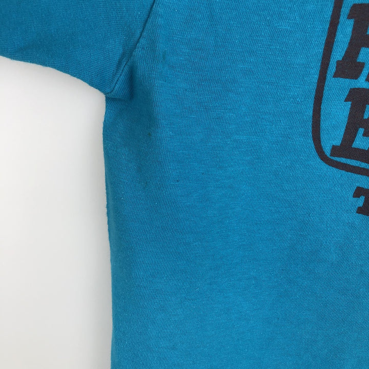Vintage 1980'S Anvil Print T-Shirt, Made in USA, Men's Size L cotton turquoise blue Vintage Second Hand