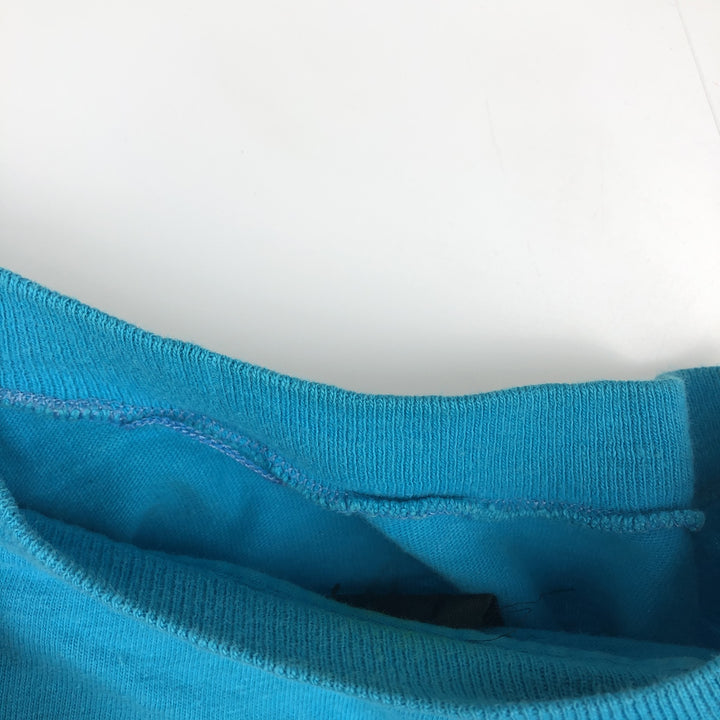 Vintage 1980'S Anvil Print T-Shirt, Made in USA, Men's Size L cotton turquoise blue Vintage Second Hand
