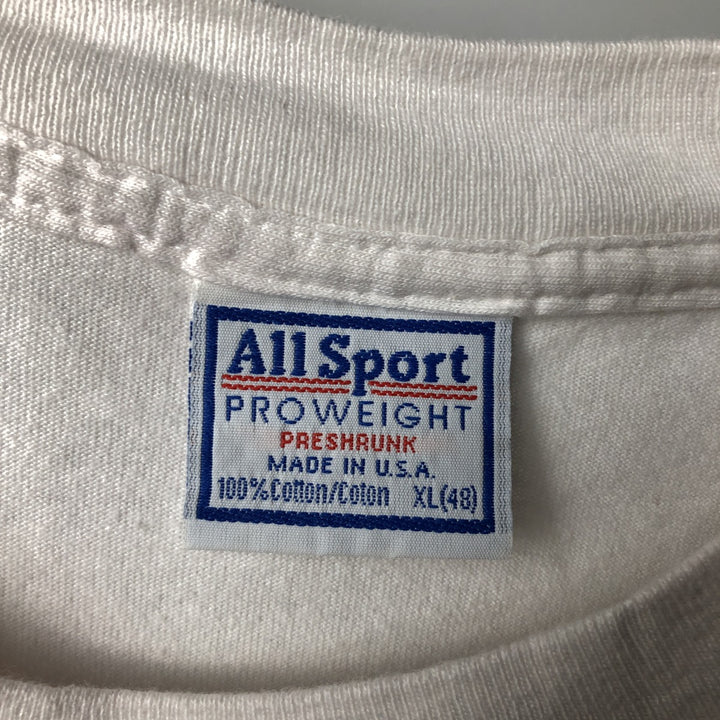 90'S All Sport PROWEIGHT Print T-Shirt, Made in USA, Men's XL equivalent, Vintage cotton white type Vintage Second Hand