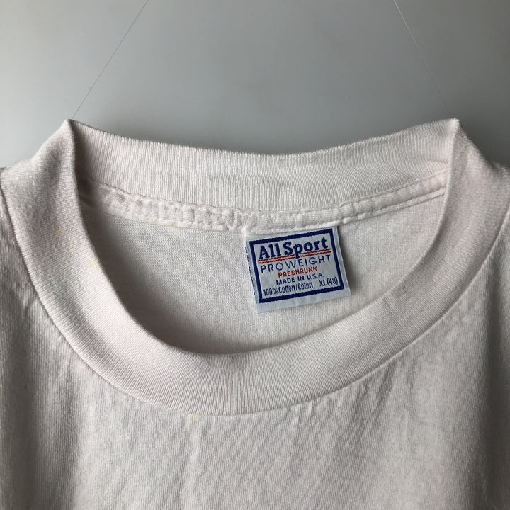 90'S All Sport PROWEIGHT Print T-Shirt, Made in USA, Men's XL equivalent, Vintage cotton white type Vintage Second Hand