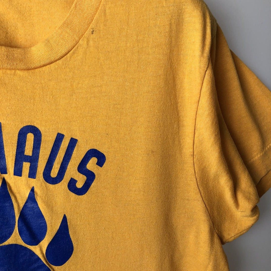 80'S SCREEN STARS Printed T-shirt Made in USA Men's M Vintage cotton yellow type Vintage Second Hand