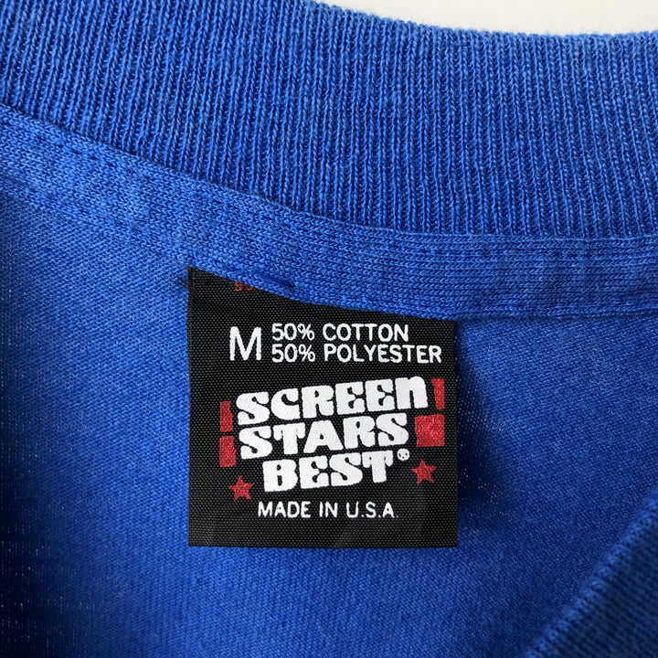 90'S Screen Stars Best Printed T-Shirt, Made in USA, Men's Size Medium, Vintage cotton blue type Vintage Second Hand