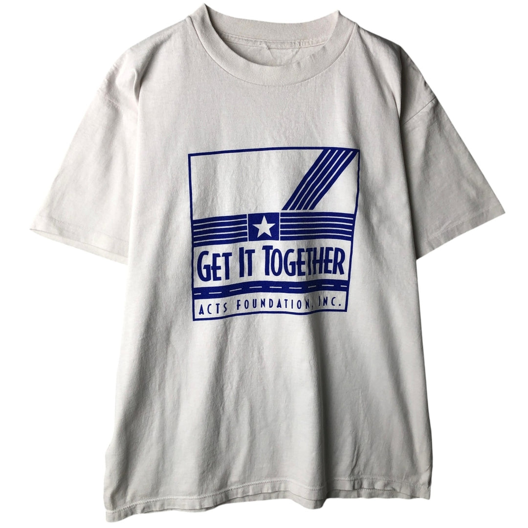 Printed T-shirt, men's size XL unclear white type Vintage Second Hand