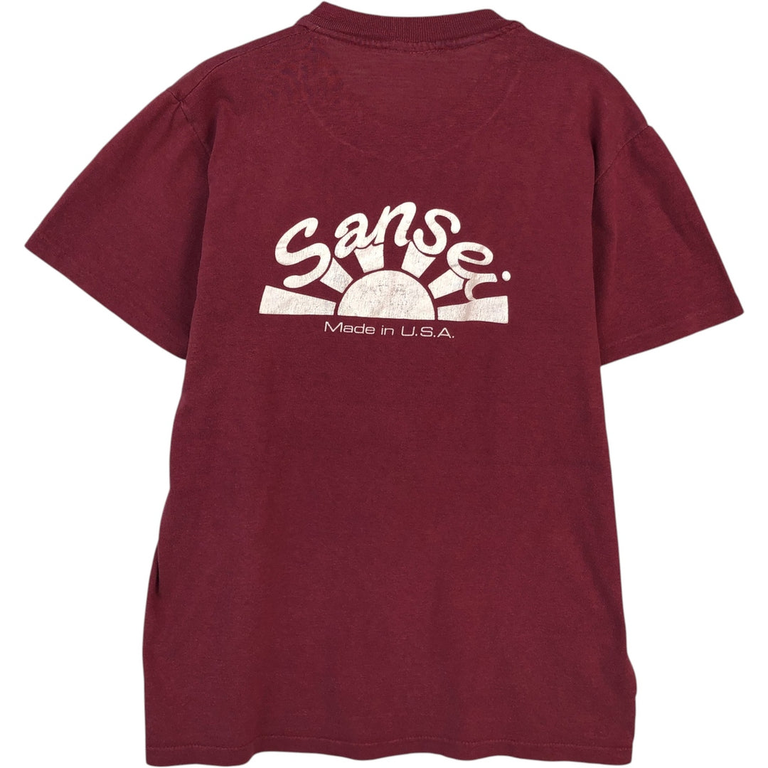 Printed T-shirt, Made in USA, Men's Size S unclear wine-red Vintage Second Hand