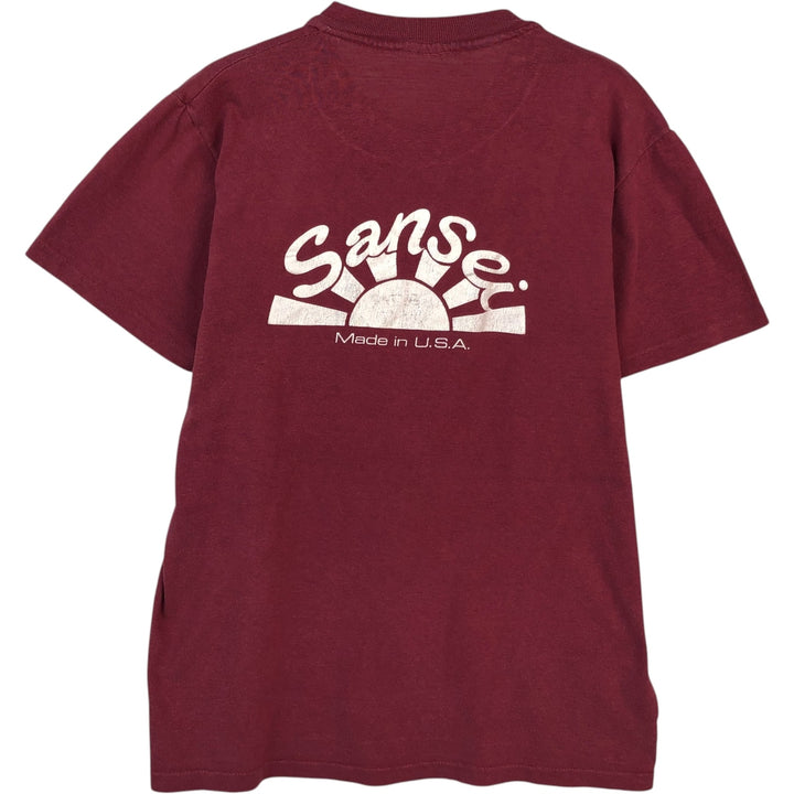 Printed T-shirt, Made in USA, Men's Size S unclear wine-red Vintage Second Hand