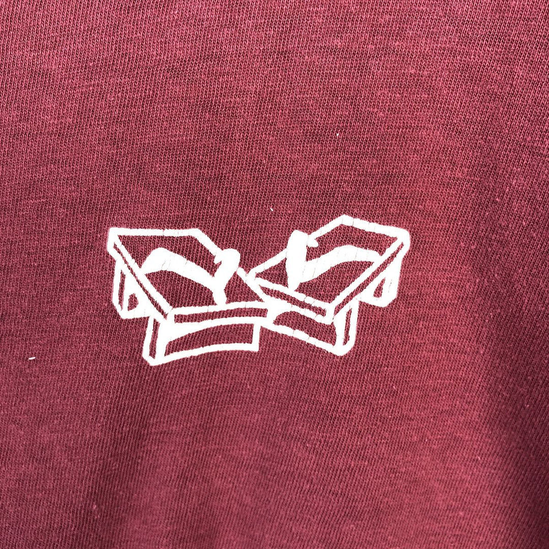 Printed T-shirt, Made in USA, Men's Size S unclear wine-red Vintage Second Hand