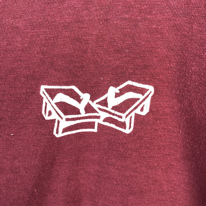 Printed T-shirt, Made in USA, Men's Size S unclear wine-red Vintage Second Hand