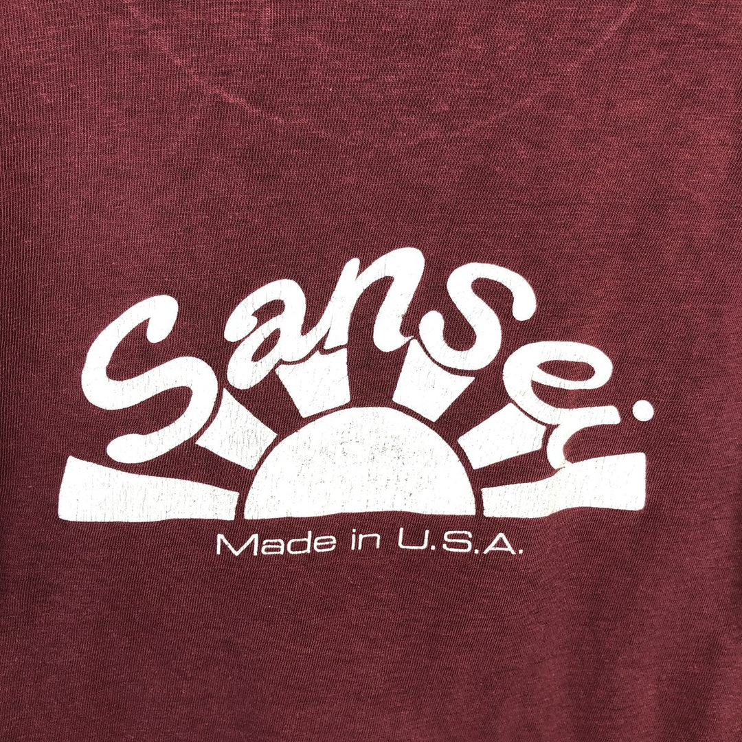 Printed T-shirt, Made in USA, Men's Size S unclear wine-red Vintage Second Hand