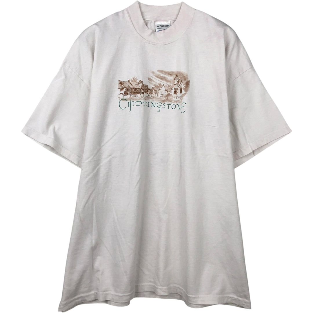 90'S Fruit of the Loom Screen Stars Print T-Shirt, Men's XL (approx.), Vintage cotton white type Vintage Second Hand