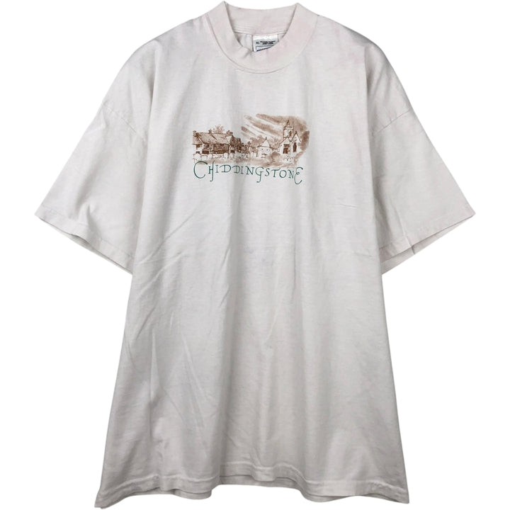 90'S Fruit of the Loom Screen Stars Print T-Shirt, Men's XL (approx.), Vintage cotton white type Vintage Second Hand
