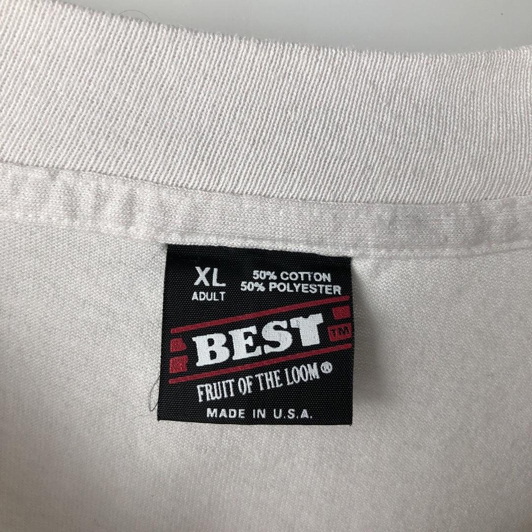 90'S Fruit of the Loom Best Printed T-shirt, Made in USA, Men's XL, Vintage cotton white type Vintage Second Hand