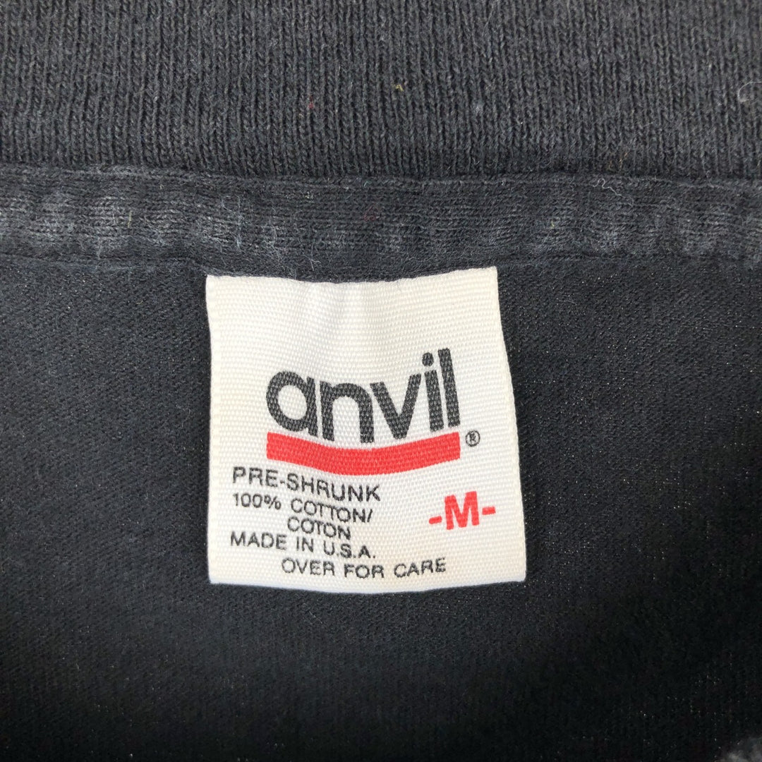 90'S Anvil Cut-Off Message Print T-Shirt, Made in USA, Men's Size M (Equivalent), Vintage cotton black type Vintage Second Hand