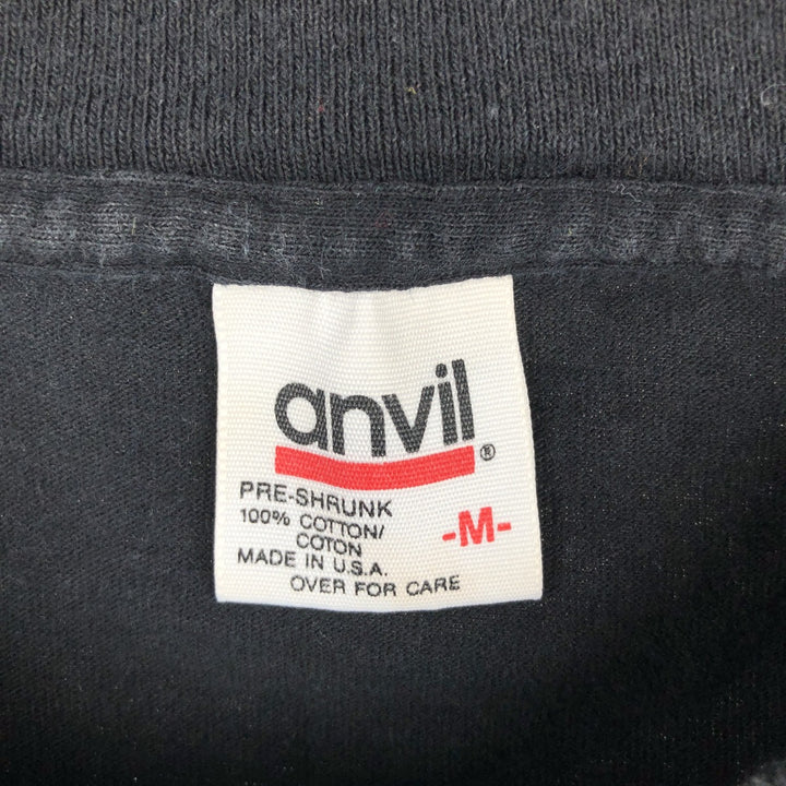 90'S Anvil Cut-Off Message Print T-Shirt, Made in USA, Men's Size M (Equivalent), Vintage cotton black type Vintage Second Hand