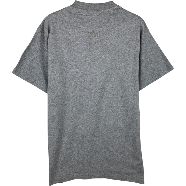 80'S Hanes Poly-Cotton Blue Tag Printed T-Shirt, Made in USA, Men's Size L (approx.), Vintage cotton gray type Vintage Second Hand