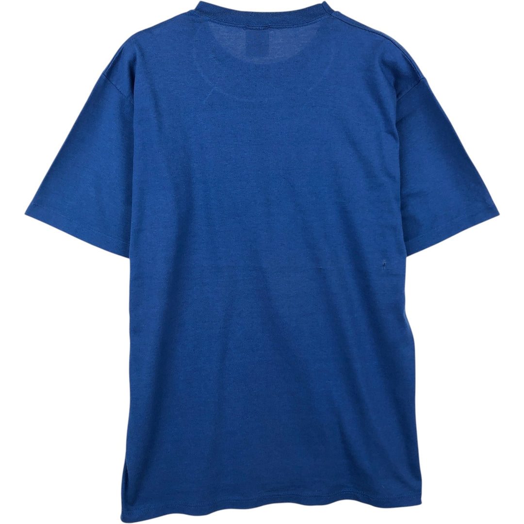 Vintage 80s-90'S Jerzees printed T-shirt, Made in USA, Men's Size L cotton blue type Vintage Second Hand