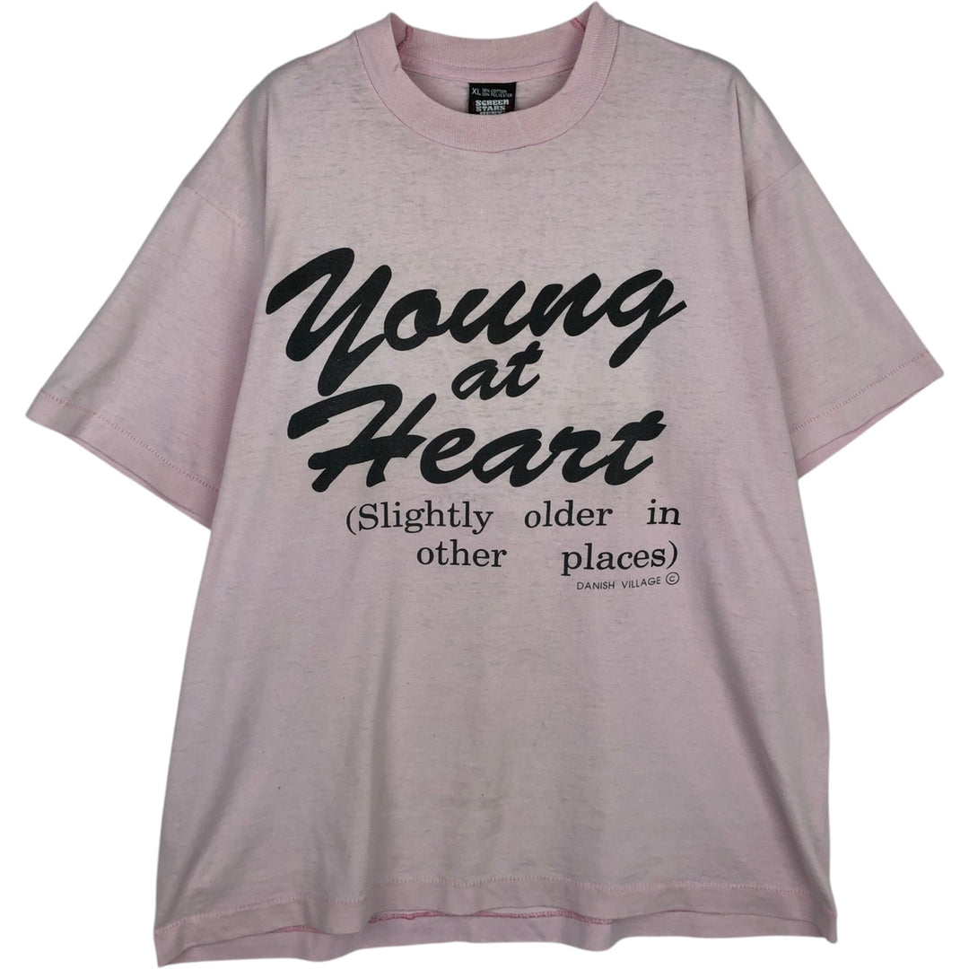 90'S Screen Stars Best Printed T-shirt Made in USA Men's XL Vintage cotton pink type Vintage Second Hand