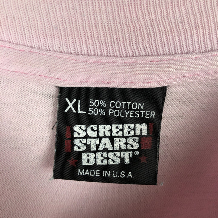 90'S Screen Stars Best Printed T-shirt Made in USA Men's XL Vintage cotton pink type Vintage Second Hand