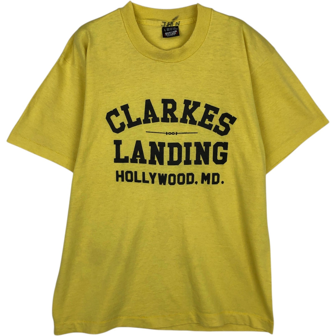 90'S Screen Stars Best Print T-Shirt, Made in USA, Men's Size L (approx.), Double-Sided Print, Vintage cotton yellow type Vintage Second Hand