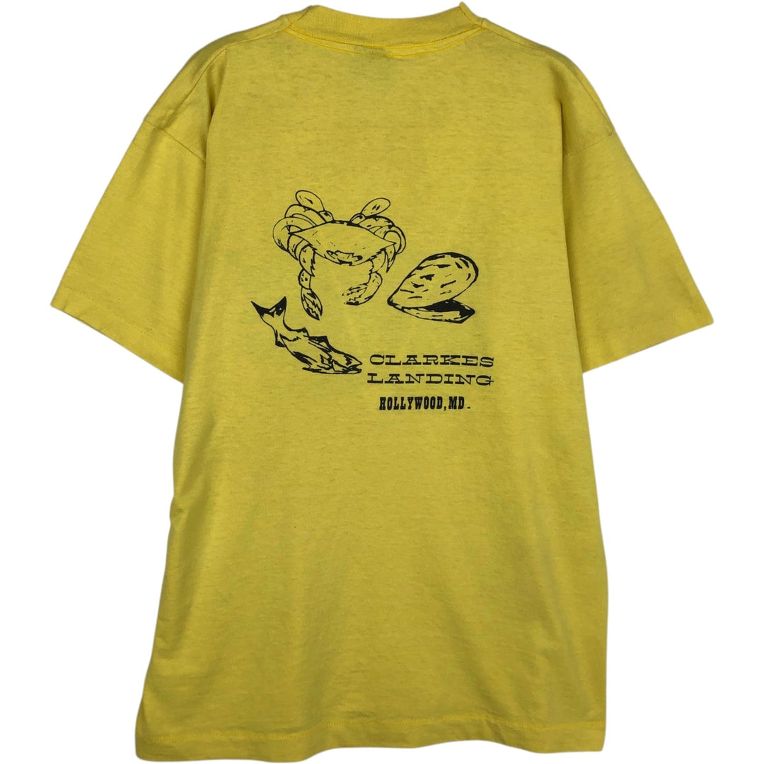 90'S Screen Stars Best Print T-Shirt, Made in USA, Men's Size L (approx.), Double-Sided Print, Vintage cotton yellow type Vintage Second Hand
