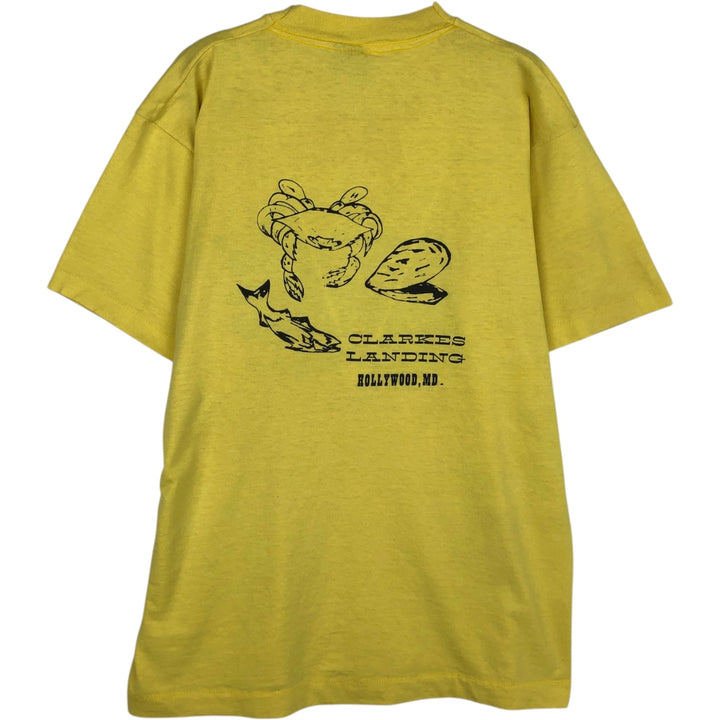90'S Screen Stars Best Print T-Shirt, Made in USA, Men's Size L (approx.), Double-Sided Print, Vintage cotton yellow type Vintage Second Hand
