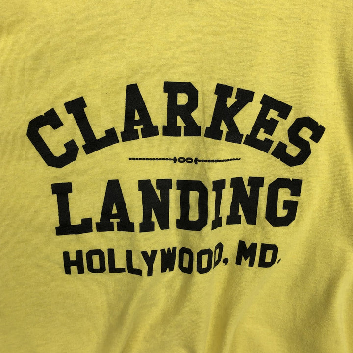 90'S Screen Stars Best Print T-Shirt, Made in USA, Men's Size L (approx.), Double-Sided Print, Vintage cotton yellow type Vintage Second Hand