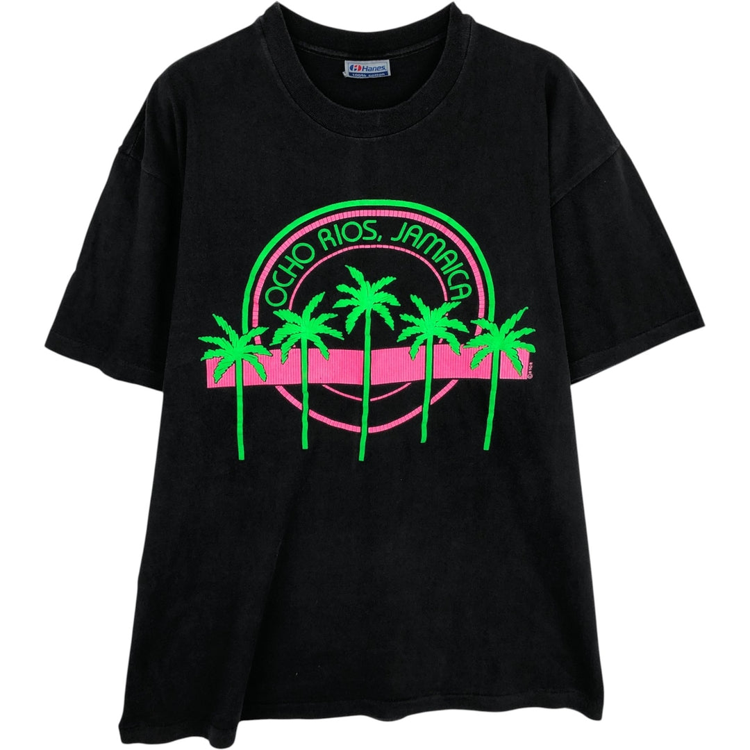 Hanes printed t-shirt, men's size XL. cotton black type Vintage Second Hand