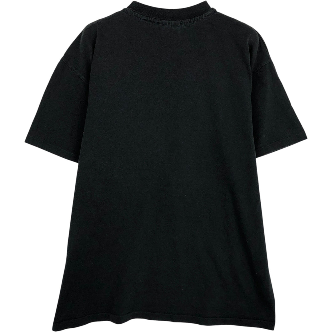90'S Anvil Printed T-shirt, Made in USA, Men's L size, Vintage cotton black type Vintage Second Hand