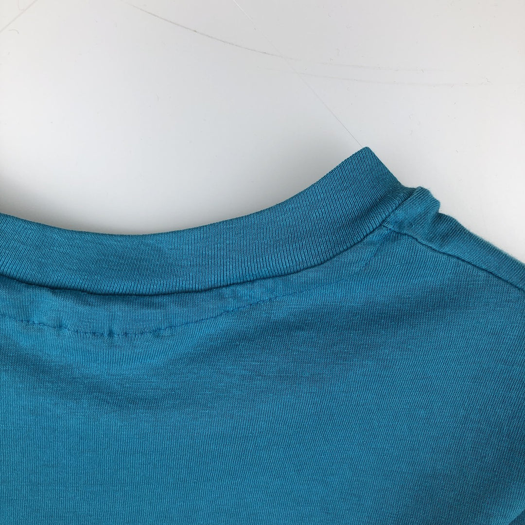 Vintage 1980'S Hanes Fifty-Fifty Blue Tag Print T-Shirt, Made in USA, Men's XL cotton Blue type light blue Vintage Second Hand