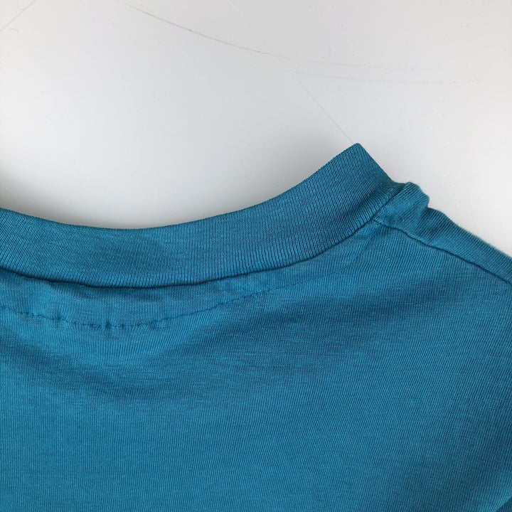 Vintage 1980'S Hanes Fifty-Fifty Blue Tag Print T-Shirt, Made in USA, Men's XL cotton Blue type light blue Vintage Second Hand