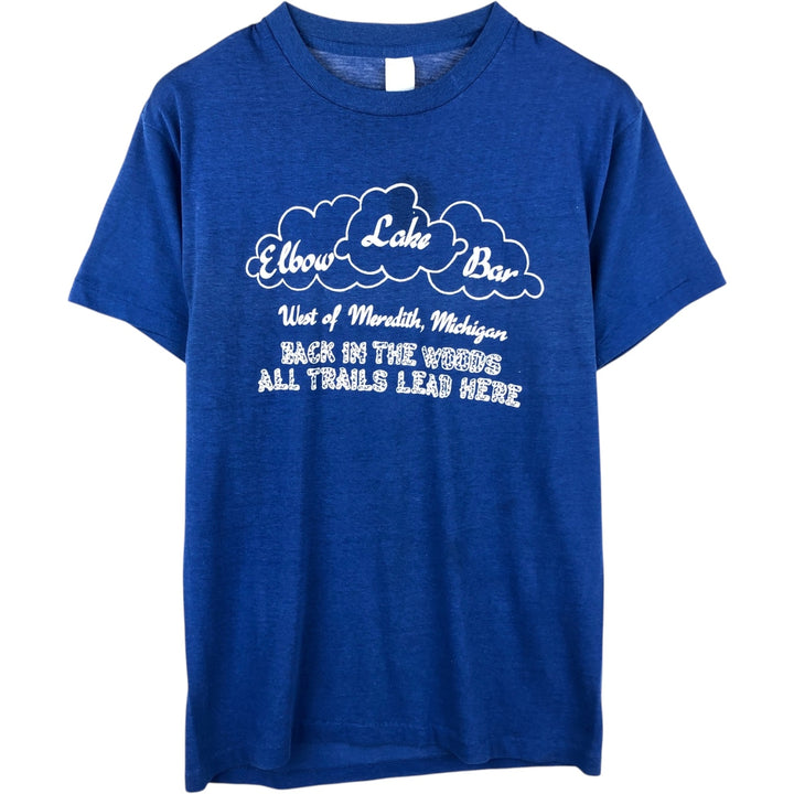 ~90'S Vintage Printed T-shirt, Men's M size unclear blue type Vintage Second Hand