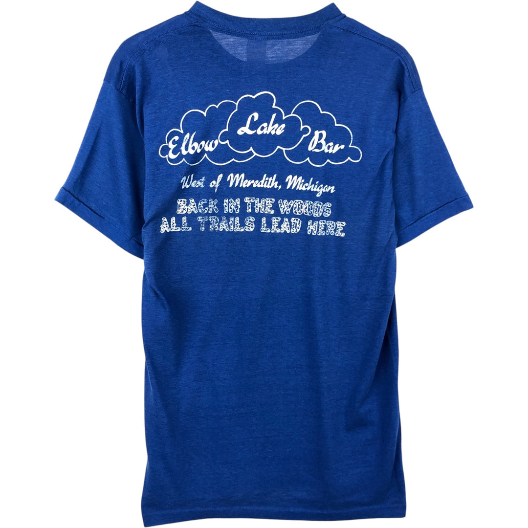 ~90'S Vintage Printed T-shirt, Men's M size unclear blue type Vintage Second Hand