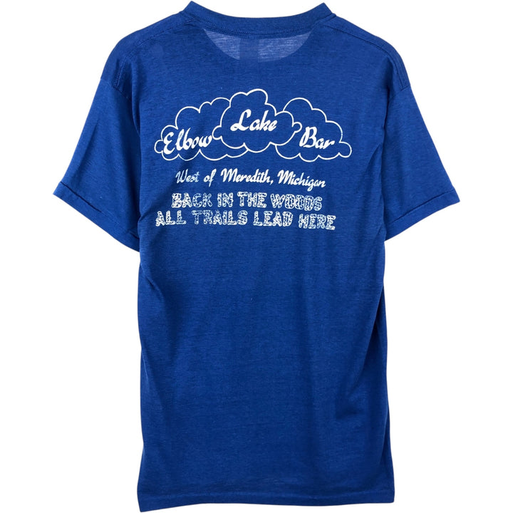 ~90'S Vintage Printed T-shirt, Men's M size unclear blue type Vintage Second Hand