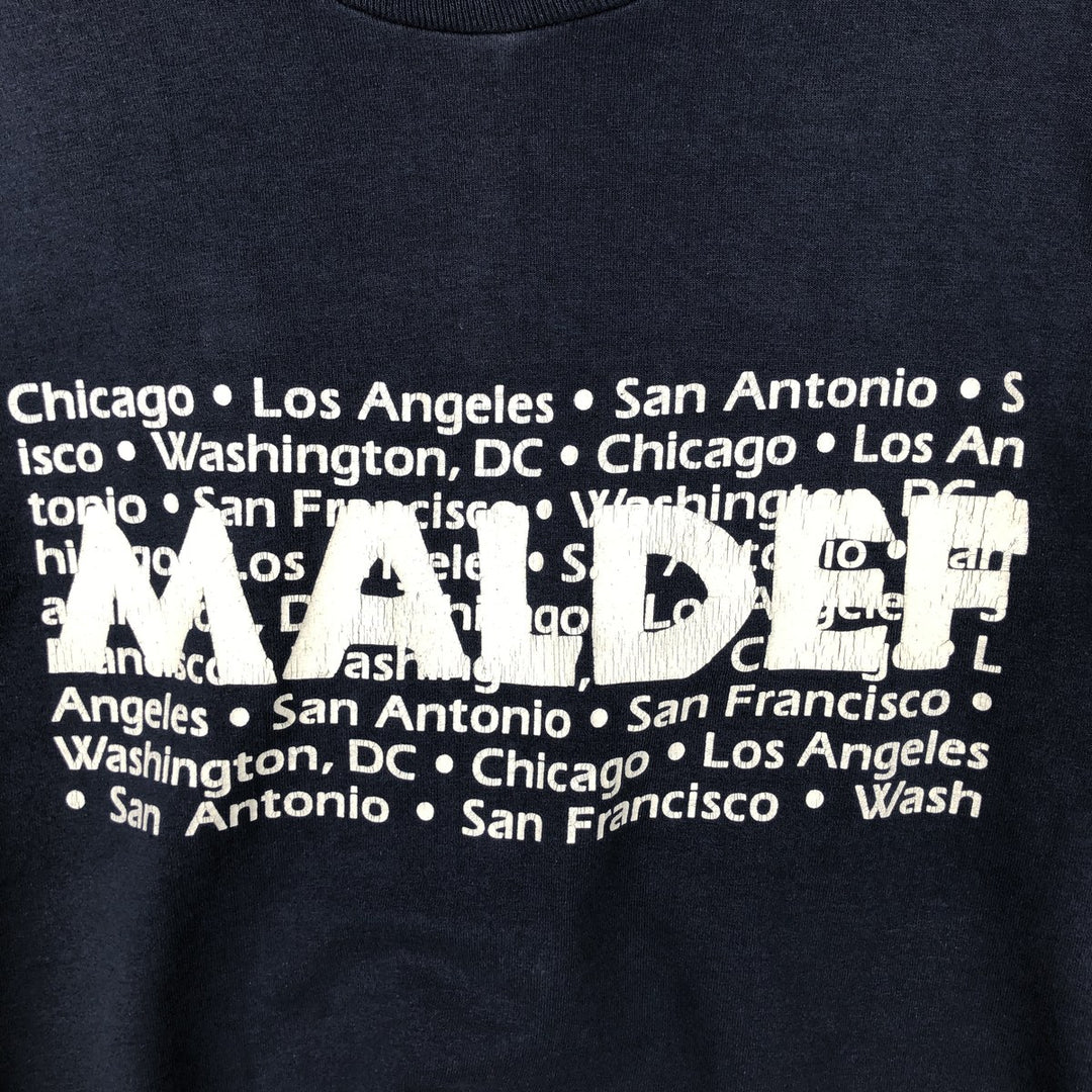 90'S Screen Stars Best Printed T-shirt Made in USA Men's L Vintage cotton navy blue type Vintage Second Hand