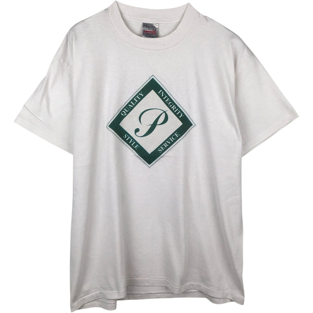 90'S ONEITA Printed T-shirt Made in USA Men's XL Vintage cotton white type Vintage Second Hand