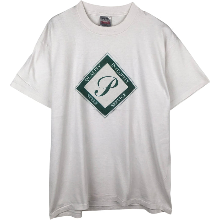 90'S ONEITA Printed T-shirt Made in USA Men's XL Vintage cotton white type Vintage Second Hand