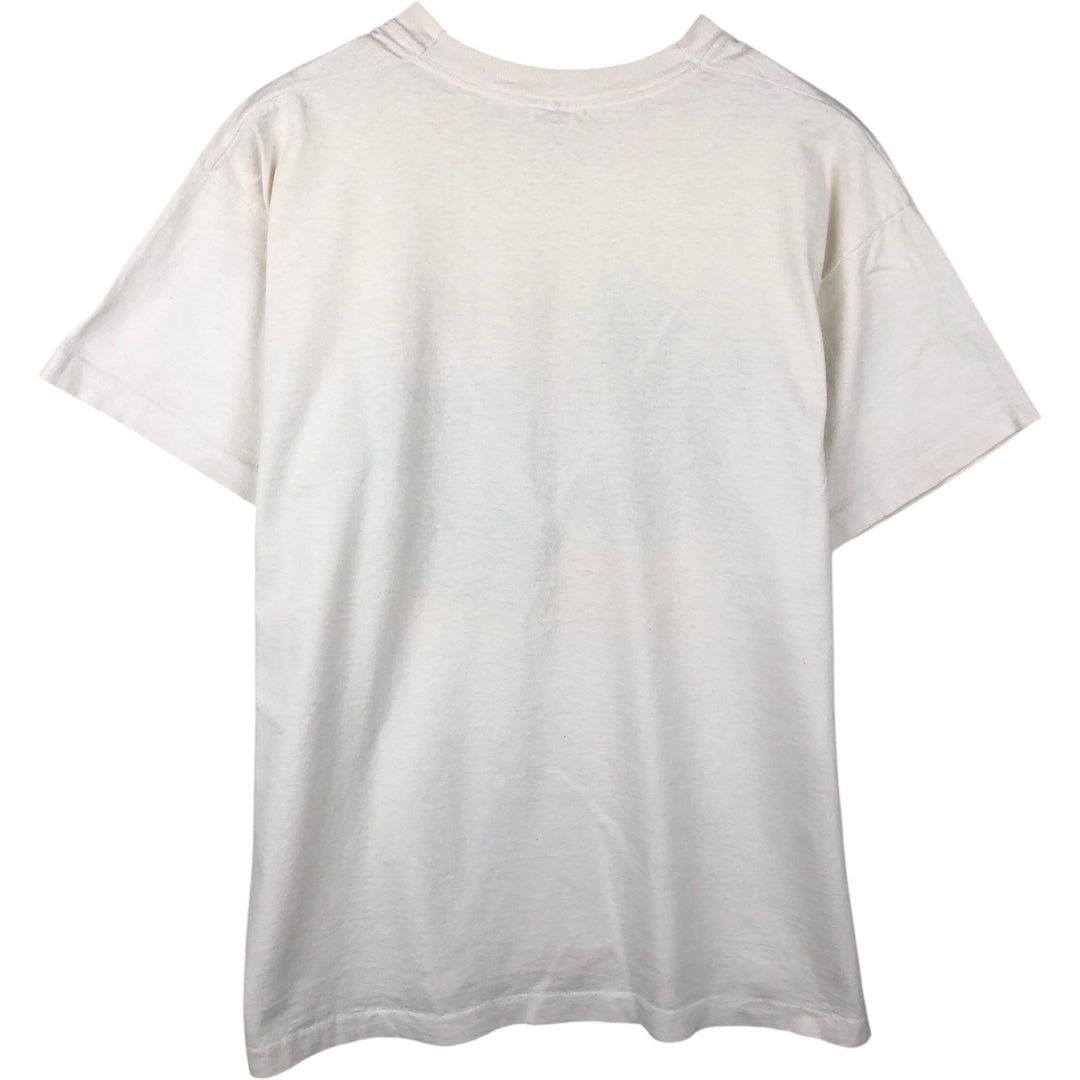 ~90'S Fruit of the Loom Print T-Shirt, Made in USA, Men's XL equivalent, Vintage cotton white type Vintage Second Hand