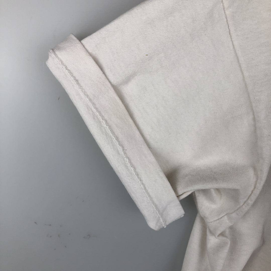 ~90'S Fruit of the Loom Print T-Shirt, Made in USA, Men's XL equivalent, Vintage cotton white type Vintage Second Hand