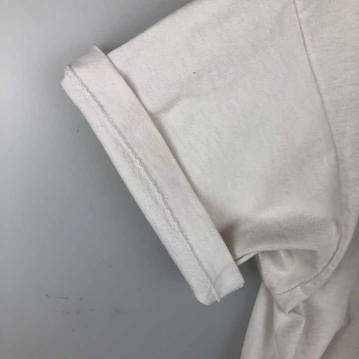 ~90'S Fruit of the Loom Print T-Shirt, Made in USA, Men's XL equivalent, Vintage cotton white type Vintage Second Hand