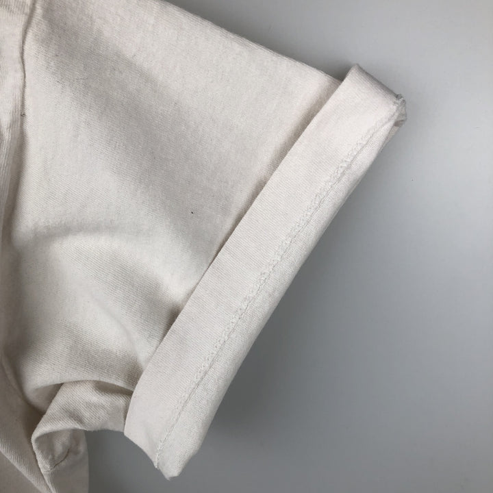 ~90'S Fruit of the Loom Print T-Shirt, Made in USA, Men's XL equivalent, Vintage cotton white type Vintage Second Hand