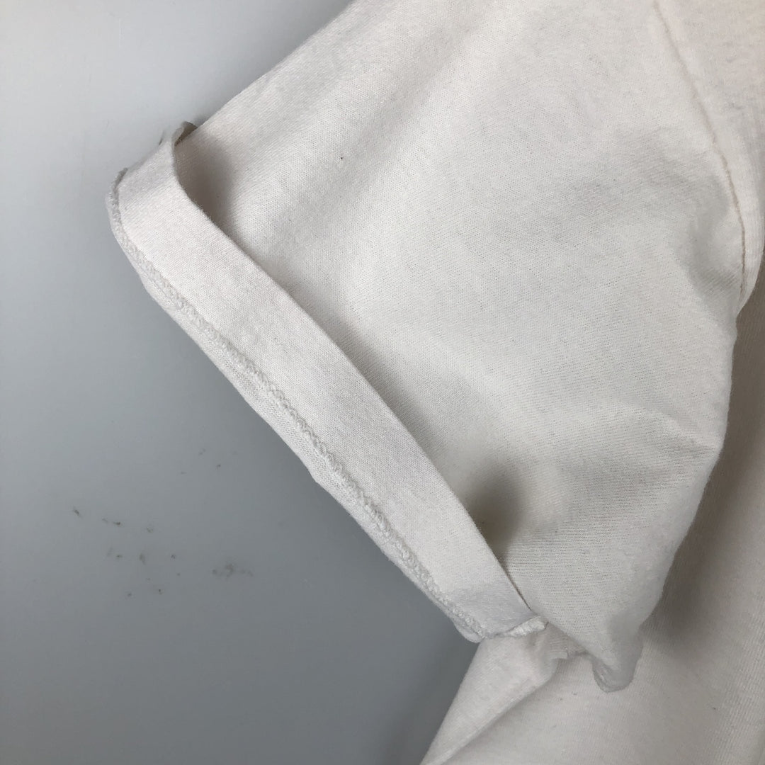 ~90'S Fruit of the Loom Print T-Shirt, Made in USA, Men's XL equivalent, Vintage cotton white type Vintage Second Hand