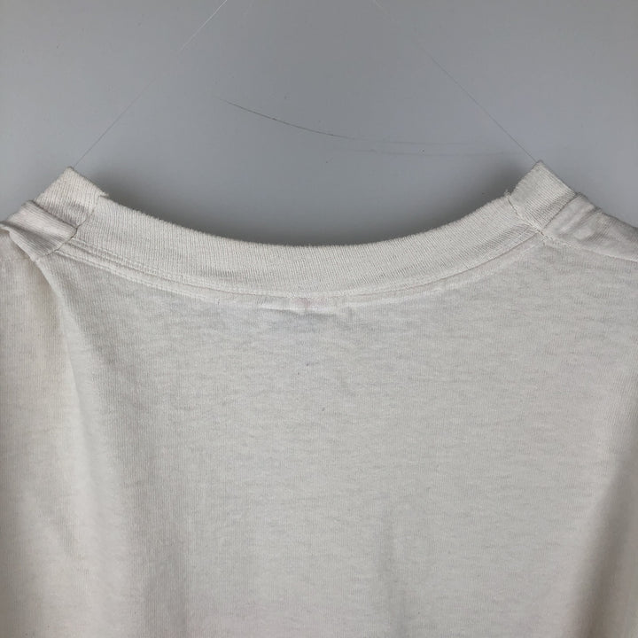 ~90'S Fruit of the Loom Print T-Shirt, Made in USA, Men's XL equivalent, Vintage cotton white type Vintage Second Hand